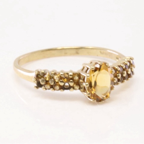 Vintage 10Kt Yellow Gold Citrine Ring. Ring size: 7.75 - Picture 5 of 16